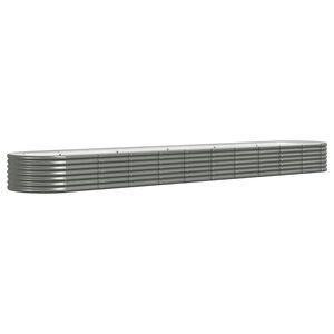 vidaXL Lit sur&eacute;lev&eacute; de jardin Acier galvanis&eacute; 440x80x36 cm gris