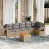vidaXL Salon de jardin avec coussins 7pcs m&eacute;lange beige r&eacute;sine tress&eacute;e