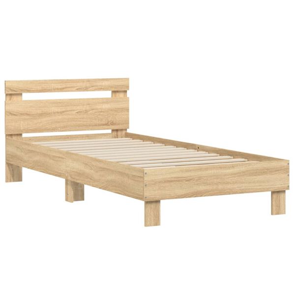 vidaXL Cadre de lit sans matelas avec t&ecirc;te de lit 90x200 cm