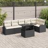 vidaXL Ensemble de canap&eacute; de jardin avec coussin 7 pcs Noir Poly rotin