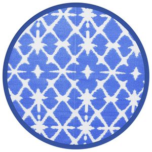 vidaXL Tapis d'ext&eacute;rieur ARAKIL bleu et blanc &Oslash;160 cm PP