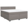 vidaXL Sommier &agrave; lattes de lit avec matelas Taupe 180x200 cm Tissu