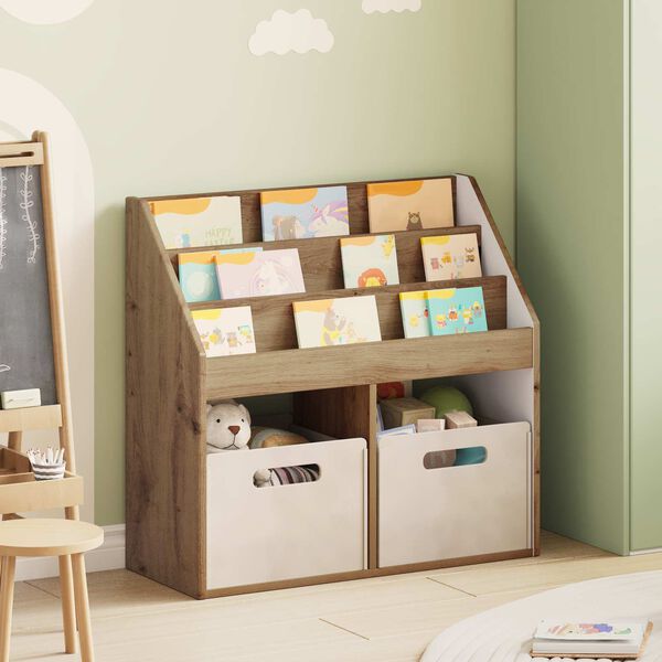 vidaXL Biblioth&egrave;que pour enfants Ch&ecirc;ne artisanal 72,5 x 29,5 x 69 cm