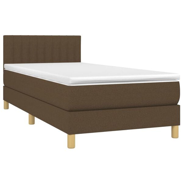 vidaXL Sommier &agrave; lattes de lit avec matelas Marron fonc&eacute; 80x200 cm