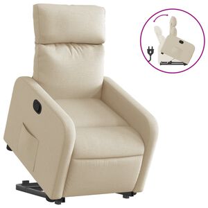 vidaXL Fauteuil inclinable Cr&egrave;me Tissu