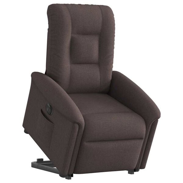 vidaXL Fauteuil inclinable &eacute;lectrique marron fonc&eacute; tissu