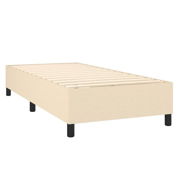 vidaXL Sommier &agrave; lattes de lit avec matelas Cr&egrave;me 100x200 cm Tissu