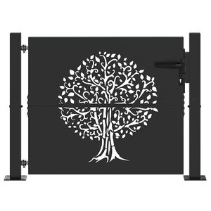vidaXL Porte de Jardin Noir 110 x 105 cm Acier peint par poudre