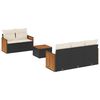 vidaXL Salon de jardin 6 pcs avec coussins noir r&eacute;sine tress&eacute;e