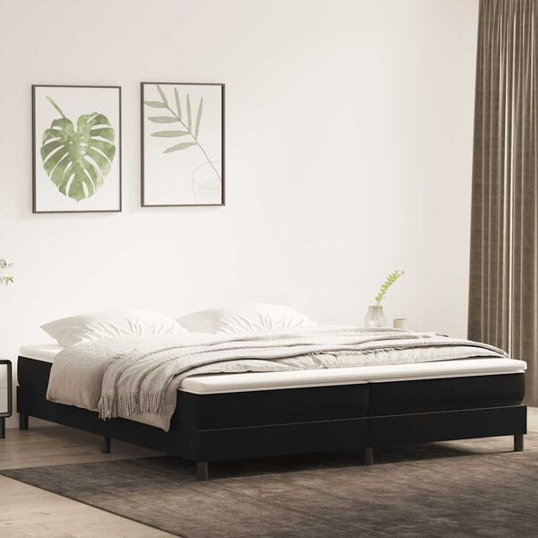 vidaXL Sommier &agrave; lattes de lit avec matelas noir 200x220 cm velours