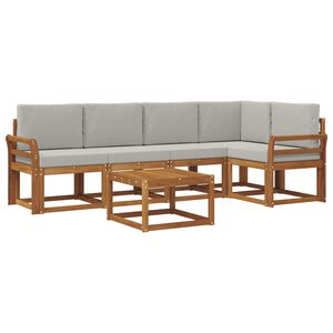 vidaXL Ensemble de canap&eacute;s d'ext&eacute;rieur 6 pc Gris Naturel et Clair
