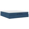 VidaXL Cadre de lit ottoman avec matelas bleu 200x200cm tissu