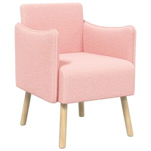 vidaXL Fauteuil d'appoint Rose Boucl&eacute;