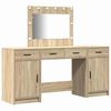 vidaXL Table de Toilette avec tiroir 3 pcs Marron Bois d'ing&eacute;nierie