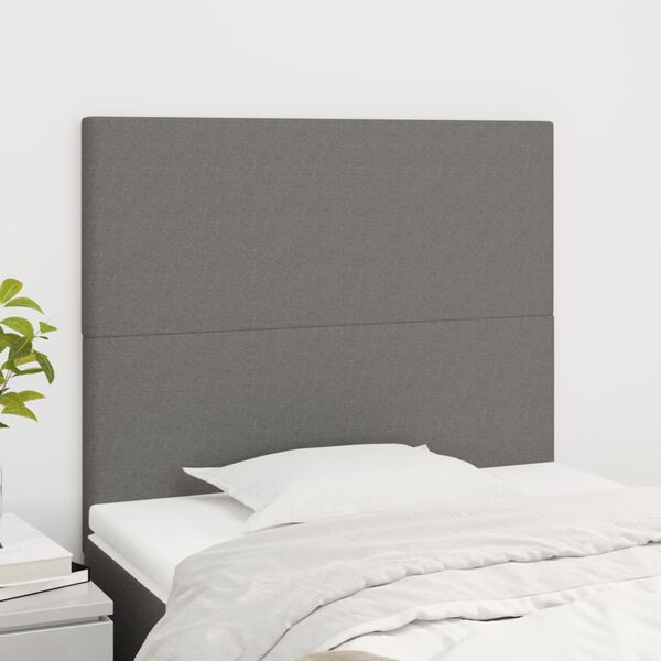 vidaXL T&ecirc;te de lit Gris fonc&eacute; 90x5x118/128 cm Tissu