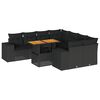 vidaXL Salon de jardin 9 pcs avec coussins noir r&eacute;sine tress&eacute;e