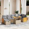 vidaXL Salon de jardin avec coussins 8 pcs beige r&eacute;sine tress&eacute;e