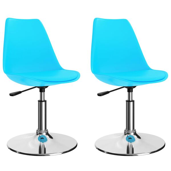 vidaXL Chaises &agrave; manger pivotantes lot de 2 bleu similicuir