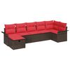 vidaXL Ensemble de canap&eacute; de jardin 7 pc Poly rotin