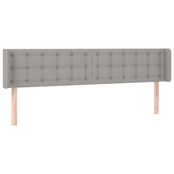 vidaXL T&ecirc;te de lit &agrave; LED Gris clair 183x16x78/88 cm Tissu