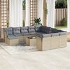 vidaXL Salon de jardin avec coussins 13 pcs beige r&eacute;sine tress&eacute;e