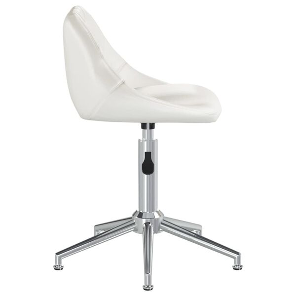 vidaXL Chaises pivotantes &agrave; manger lot de 4 blanc similicuir