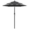 vidaXL Parasol de jardin &agrave; 3 niveaux avec m&acirc;t en aluminium anthracite
