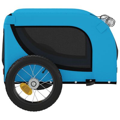 vidaXL Remorque de vélo pour animaux de compagnie bleu et noir