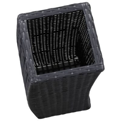 vidaXL Lits surélevés de jardin 3 pcs Résine tressée Noir