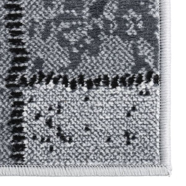 vidaXL Tapis BCF Gris avec motif de blocs 60x250 cm