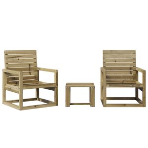 vidaXL Salon de jardin 3 pcs bois de pin impr&eacute;gn&eacute;