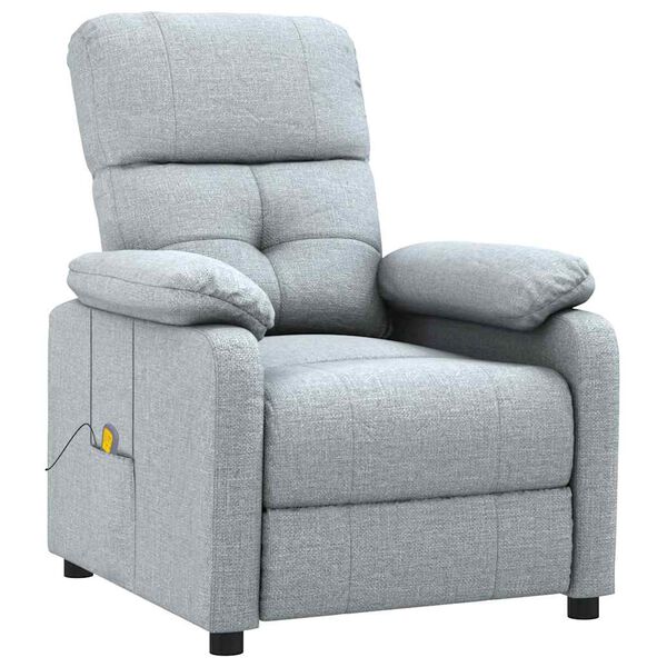 vidaXL Fauteuil de massage Gris clair Tissu