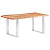 vidaXL Table &agrave; d&icirc;ner &agrave; live edge Bois d'acacia massif 200 cm 3,8 cm