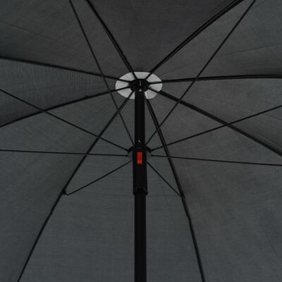 vidaXL Canapé de jardin 2 places avec coussins et parasol Gris