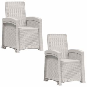 vidaXL Chaise de jardin inclinable imitant le rotin 2 pcs Blanc PP