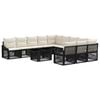 vidaXL Ensemble de canap&eacute; de jardin 12 pc Noir et blanc cr&egrave;me