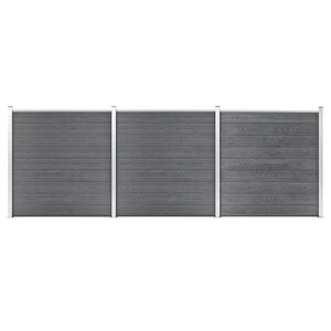 vidaXL Cl&ocirc;ture de jardin WPC 526x186 cm Gris