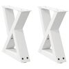 vidaXL Pieds de table basse 2 pi&egrave;ces Blanc 40 x (30-31,3) cm Acier