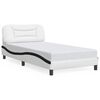 vidaXL Cadre de lit sans matelas Hvar blanc et noir 100x200 cm similicuir