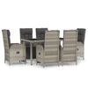 vidaXL Ensemble &agrave; manger jardin et coussins 7 pcs gris rotin