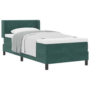 vidaXL Lit &agrave; ressorts avec t&ecirc;te de lit Vert fonc&eacute; 200 x 90 cm Velours
