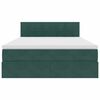 vidaXL Lit de Rangement avec matelas Vert fonc&eacute; 140 x 200 cm Velours