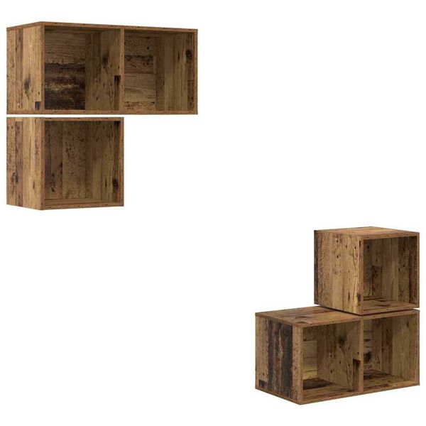 vidaXL Ensemble meuble TV 4 pcs Bois Ancien Bois d'ing&eacute;nierie