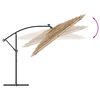 vidaXL Parasol de jardin avec LED et m&acirc;t en acier marron 246x246x230cm