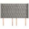 vidaXL Tête de lit avec oreilles Gris clair 147x16x118/128 cm Velours