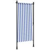 vidaXL Store roulant d'ext&eacute;rieur bleu et blanc 120x270 cm tissu acier