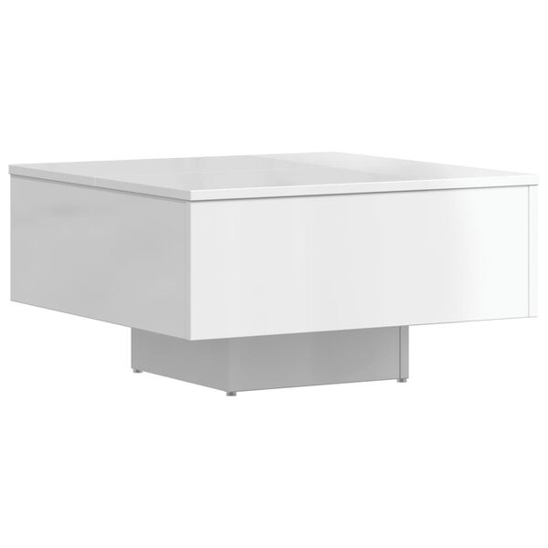 vidaXL Table basse blanc brillant 60x60x31,5 cm bois d'ing&eacute;nierie