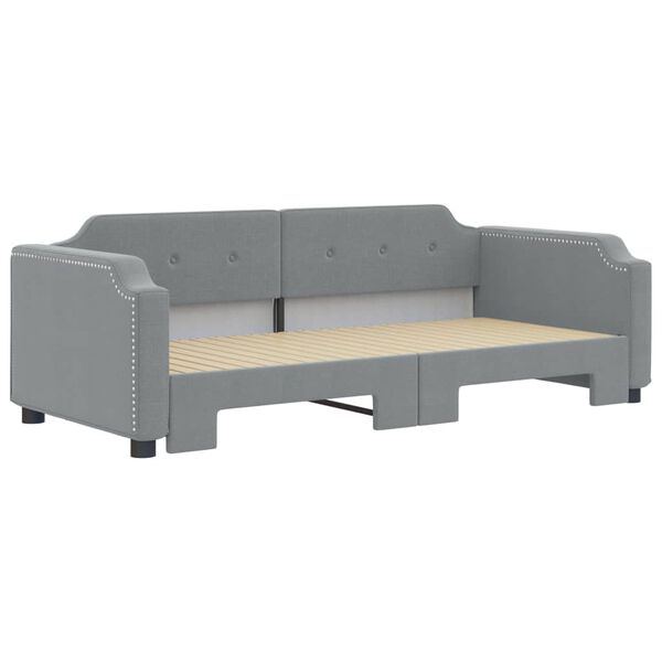 vidaXL Lit de jour avec gigogne sans matelas gris clair 90x200 cm