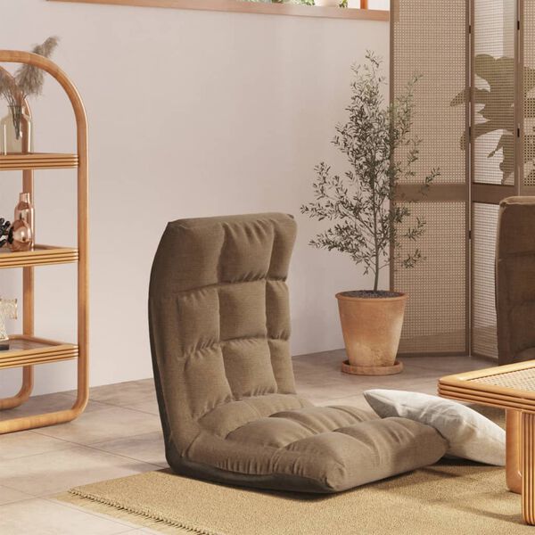 vidaXL Chaise pliable de sol Taupe Tissu