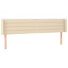 vidaXL T&ecirc;te de lit avec oreilles Cr&egrave;me 203x16x78/88 cm Tissu